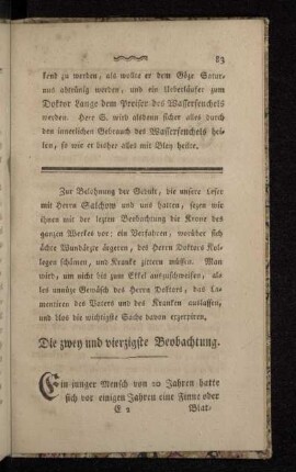 Die zwey und vierzigste Beobachtung.