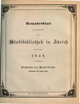 Neujahrsblatt : auf das Jahr ... 1848