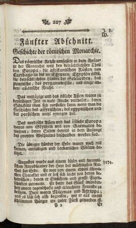 Fünfter Abschnitt. Geschichte der römischen Monarchie.