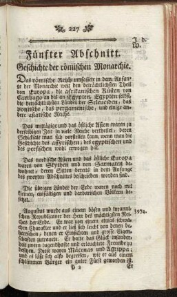 Fünfter Abschnitt. Geschichte der römischen Monarchie.