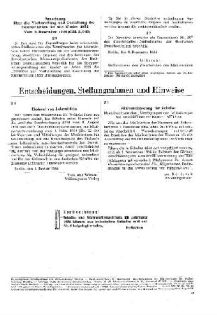 Filmversicherung für Schulen : E 5 ; [Entscheidungen, Stellungnahmen und Hinweise]