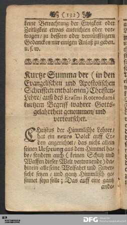 Kurtze Summa der ... Christen-Lehre...