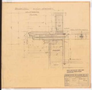 Reichsluftfahrtministerium, Berlin: Hauptgesims V1: Schnitt, Ansicht 1:10