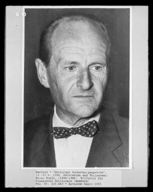 Marburger Hochschulgespräche 12.- 15.06.1946: Referent und Teilnehmer Bruno Snell (1896-1986), Professor für klassische Philologie in Hamburg