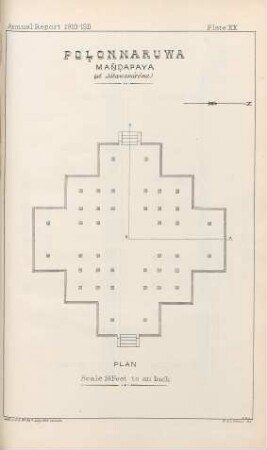 Plate XX. Polonnaruwa Mandapaya (at Jétawanáráma). Plan