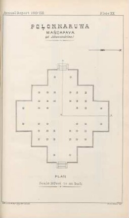 Plate XX. Polonnaruwa Mandapaya (at Jétawanáráma). Plan