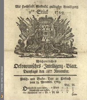 9tes Stück, Dienstags den 28ten November 1769