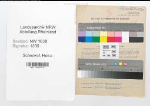 Entnazifizierung Heinz Schenkel , geb. 21.02.1913 (Baecker)