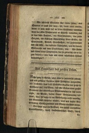 Aus Hannibals des großen Leben