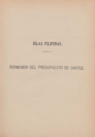 Pormenor del presupuesto de gastos
