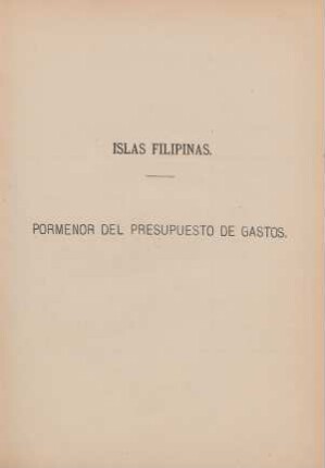 Pormenor del presupuesto de gastos