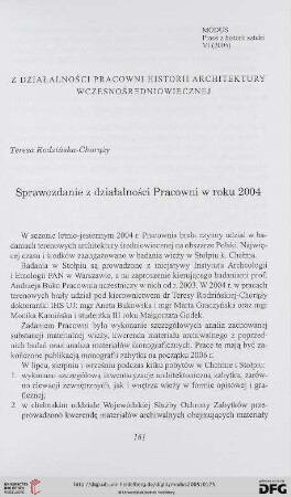 6: Sprawozdanie z działalności Pracowni w roku 2004