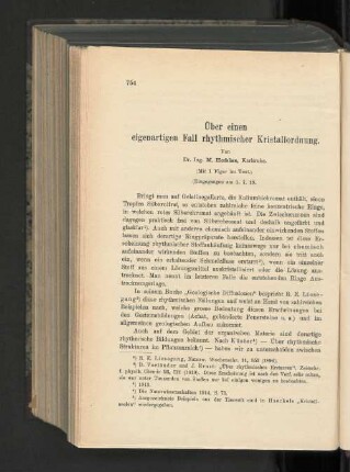 Über einen eigenartigen Fall rythmischer Kristallordnung