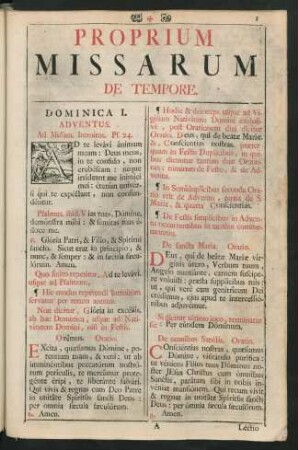 Proprium Missarum De Tempore