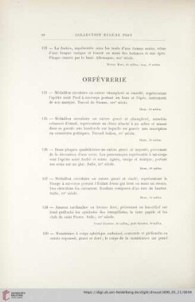 Orfèvrerie (Nr. 134 - 158)
