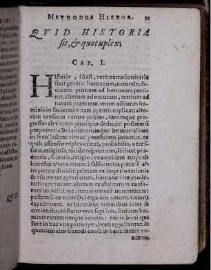 Quid Historia sit, & quotuplex; Cap. I.