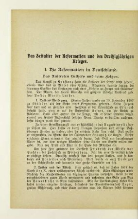 Das Zeitalter der Reformation und des Dreißigjährigen Krieges
