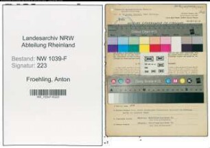 Entnazifizierung Anton Froehling , geb. 06.08.1905 (Elektromeister)