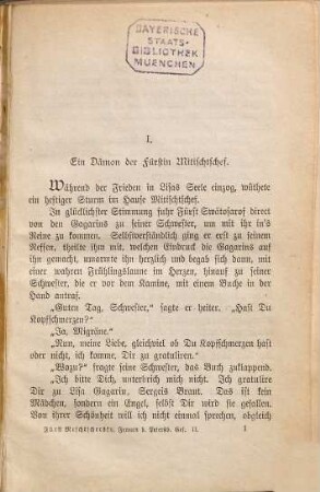 Die Frauen der Petersburger Gesellschaft : Roman von Wladimir Fürst Meschtschersky. Mit Autorisation des Verfassers aus dem Russischen in's Deutsche übertragen von J. Clark, 2