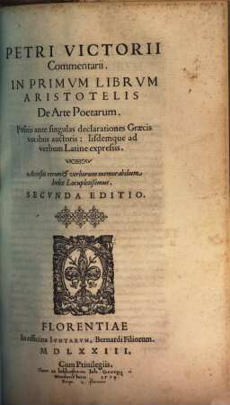 Commentarii in primum librum Aristotelis de arte poetarum