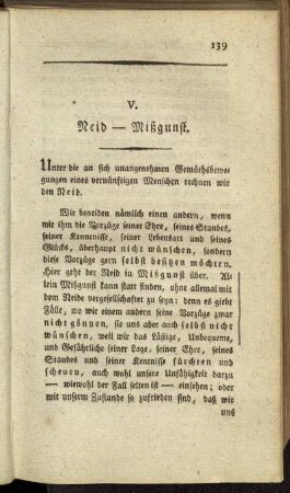 V. Neid - Mißgunst.