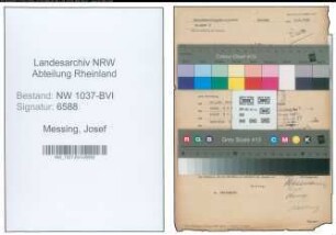 Entnazifizierung Josef Messing , geb. 11.07.1905 (Gemuesehaendler)