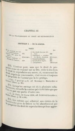 Chapitre III. De la transmission du droit de reproduction