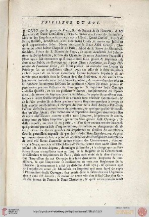 Privilege du Roy