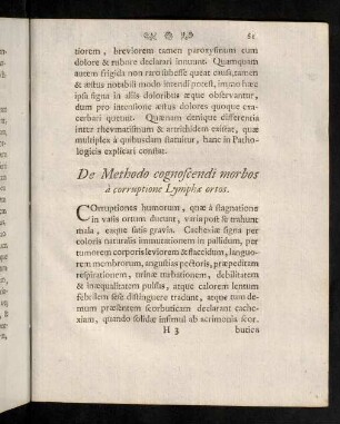 61-72, De Methodo cognoscendi morbos à corruptione Lymphae ortos.