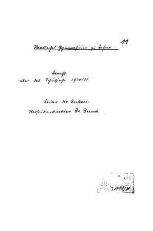 1930/31: Bericht ... - 1930/31