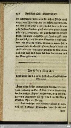 Zwölftes Kapitel. Bemerkungen über den vorher beschriebenen Chryseliusstschen Stubenofen