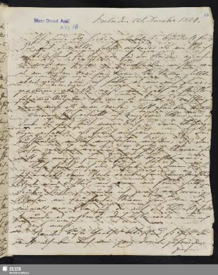 Nr. 83-90: F. Tieck an Ludwig Tieck. 1824-1829.