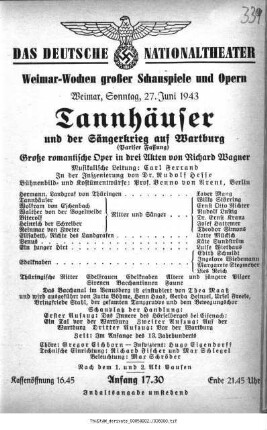 Tannhäuser und Der Sängerkrieg auf Wartburg