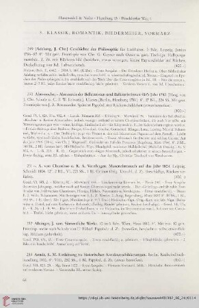 3. Klassik, Romantik, Biedermeier, Vormärz (Nr.249-887)