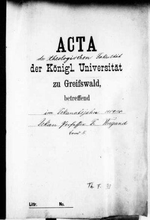 Dekanat Friedrich Wiegand
