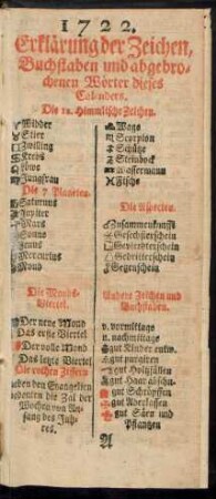 1722. Calender