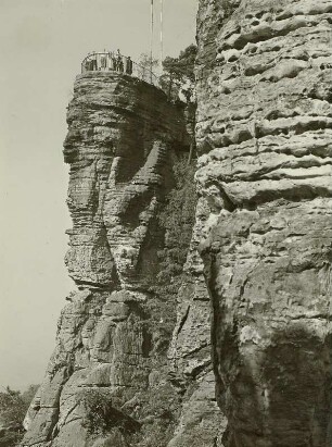 Elbsandsteingebirge. Basteifelsen mit Aussichtspunkt