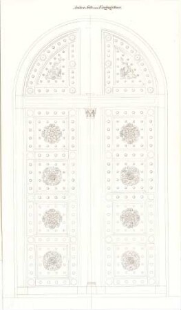 Gärtner, Friedrich von; München, Ludwigstr.; Staatsbibliothek - Eingangstür (Ansicht)