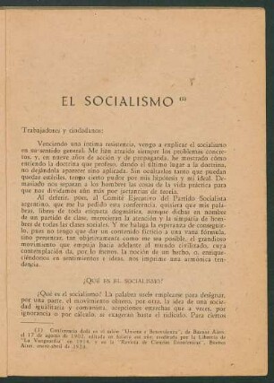 El Socialismo