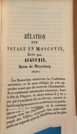 Relation d'un voyage en Moscovie, 2