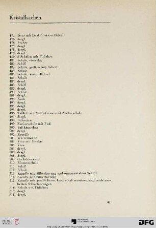 Kristallsachen (Nr. 474-543)