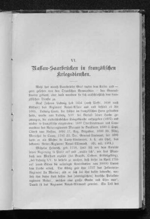 VI. Nassau-Saarbrücken in französischen Kriegsdiensten.