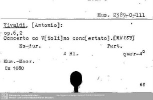 Vivaldi, Antonio, Concerto