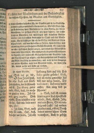 VI. Ueber das Wachsthum und die Beständigkeit der wahren Christen, im Glauben und Gottseligkeit.