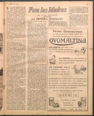Para las madres : La primera dentición
