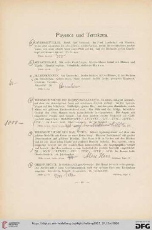 Fayence und Terrakotta (Nr. 38-43)
