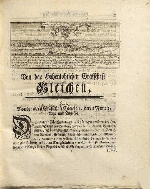 Hohenlohische Kyrchen- und Reformationshistorie : Aus bewährten Urkunden und Schriften verfasset, Und Nebst einem Vorbericht Von der Graffschaft Hohenlohe Ueberhaupt, [2]. Codex Diplomaticus Hohenlohicus : Aus bewährten Urkunden und Schrifften Verfasset, Und nebst einer Anhandlung Von der Historischen Graffschafft Gleichen, Wie auch Mit dem Anhang einer Bibliothecæ & Gleichensium Und Denen nöthigen Registern