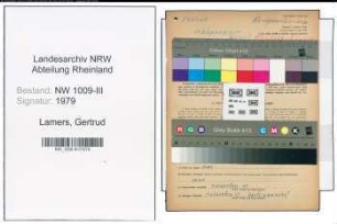Entnazifizierung Gertrud Lamers , geb. 02.01.1913 (Landwirtin)