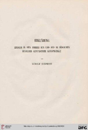 Erklärung einiger in den Jahren 1878 und 1879 im südlichen Russland gefundener Kunstwerke