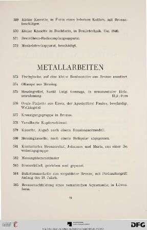Metallarbeiten (Nr. 573-588)